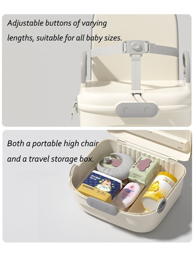 Aissiora 2-in-1 Children's High Chair   Baby High Chair with Storage Function   Portable Travel Seat   Compact Foldable High Chair   Baby Storage Box   With Adjustable Safety Belt   Suitable for Babies Over 6 Months - Image 4